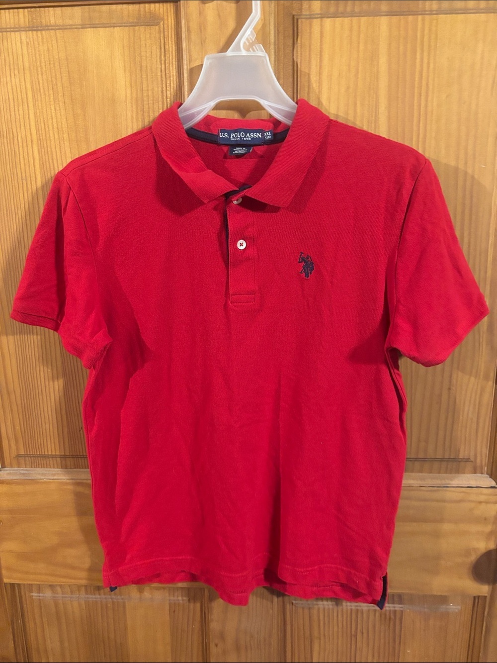 U.S. Polo Assn. Red Short-Sleeve Polo with Navy Logo